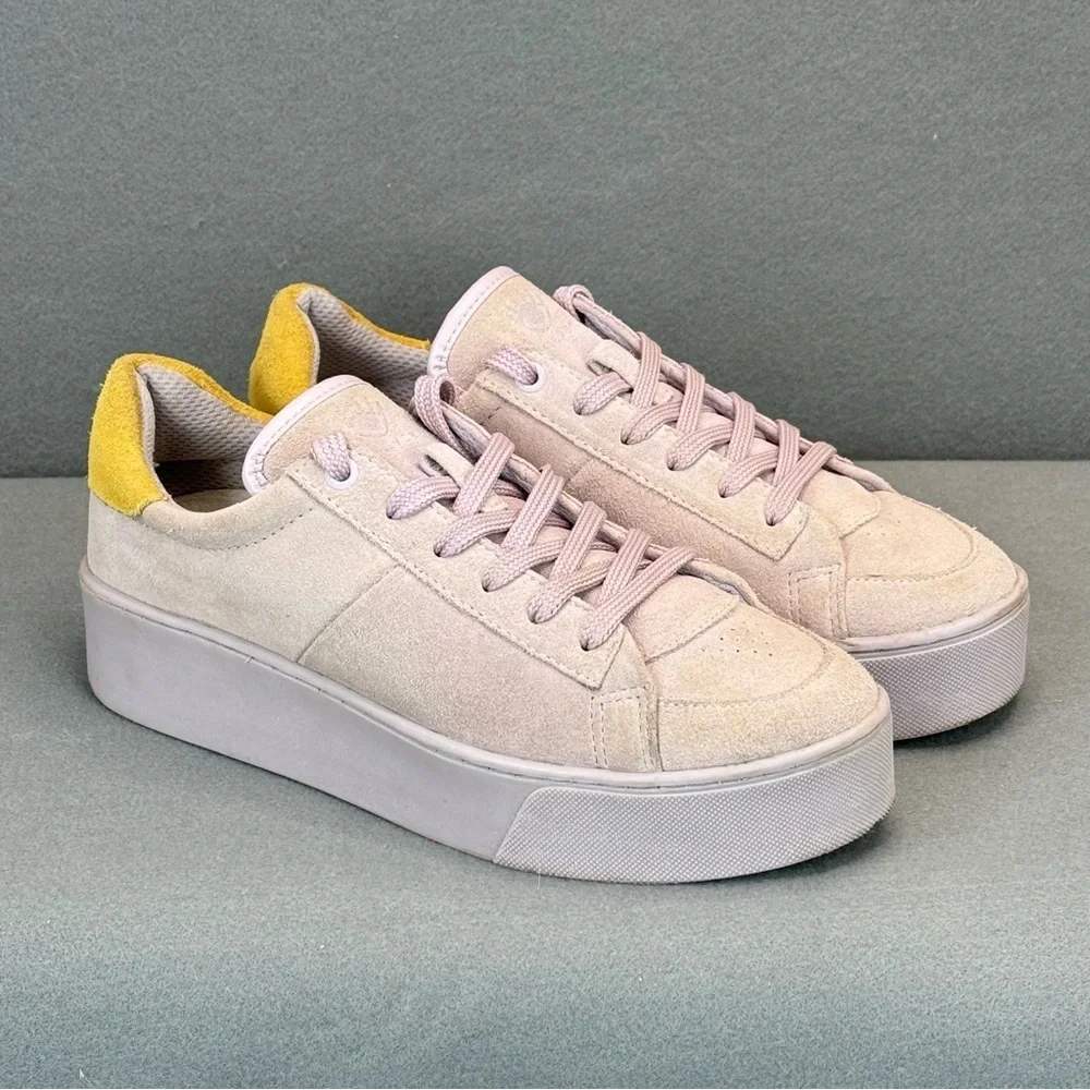 Fiever Suede Sneakers EU 39 US 8.5 Powder Pink Leather Platform Made in Brazil